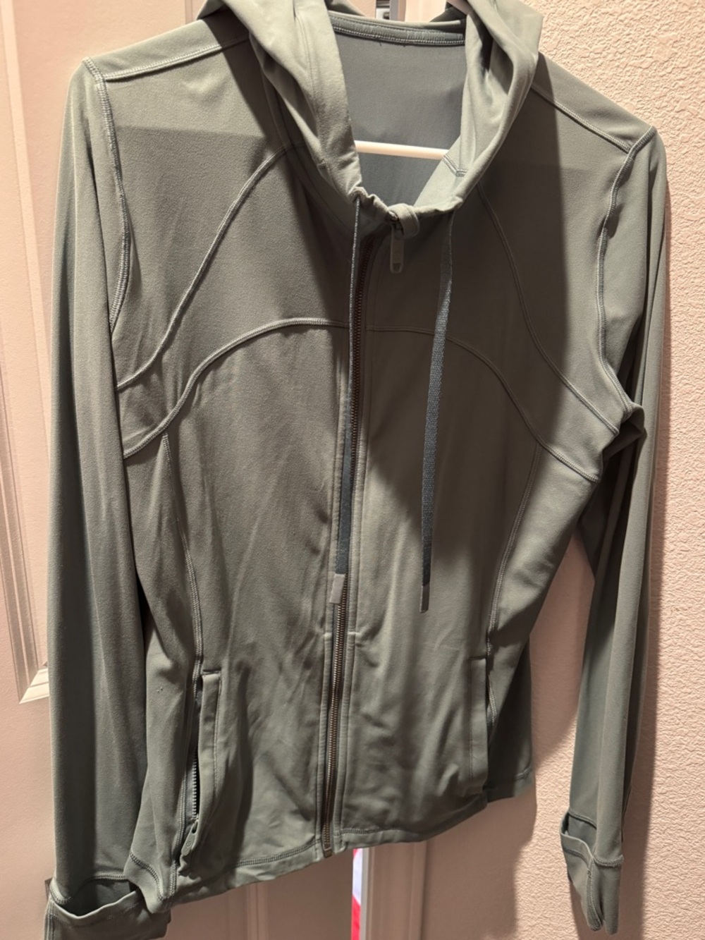 Lululemon Light Sage Green Zip-Up Hooded Active Jacket